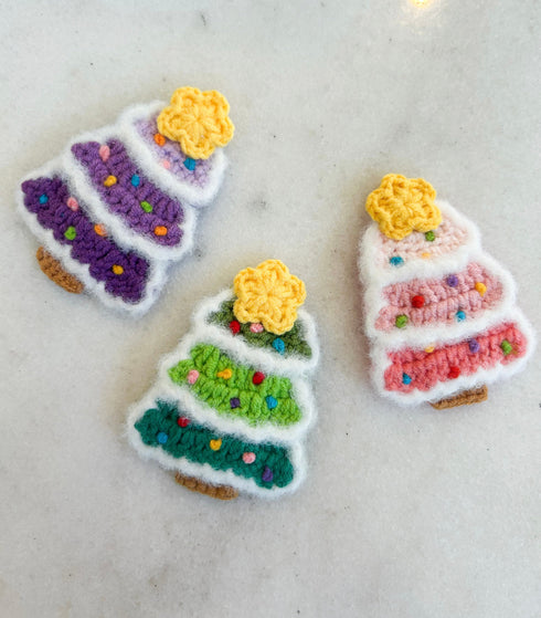 crochet-christmas-tree-hair-clips Big Dreams Little Jammie Session Sophia's Style-1