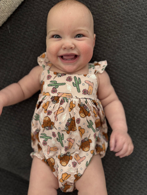 pink-highland-cow-bubble-romper House-of-henry-Sophia's Style-2