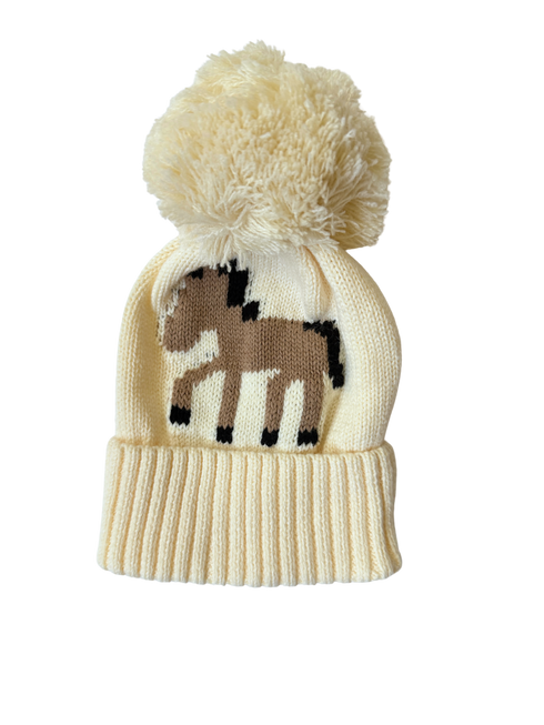Giddy Up Pom Beanie - Cream