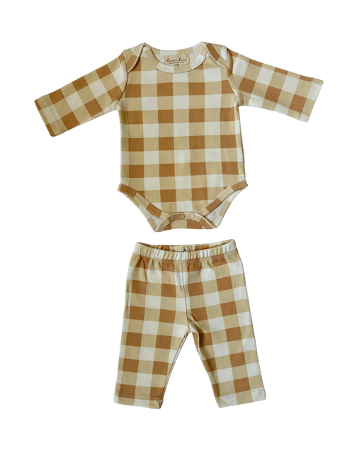 Western Gingham Bodysuit + Pant Set