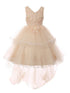Girls Lace Applique Sequin Tulle Junior Bridesmaid Dress 2-12 - SophiasStyle.com