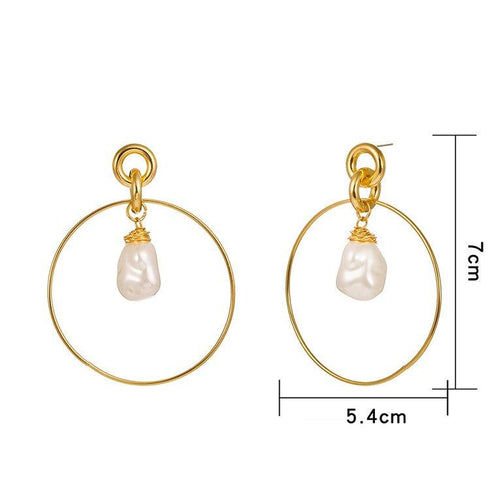 drop-hoop-earrings-with-simulated-pearl-drop-Sophia's Style-3