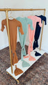 newborn-knotted-baby-gown-and-hat-set-crew-newborn-3-months-mint-navy-blue-pink-camel-brown-Sophia's Style-2