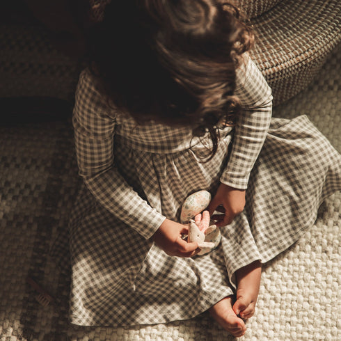 the-printed-long-sleeve-dress-taupe-gingham Lovely Littles - Sophia's Style-3