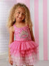 Candy Pink Tiara Tiered Tulle Girls Dress, Sizes 12M-14