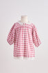 Pink gingham flannel lace dress