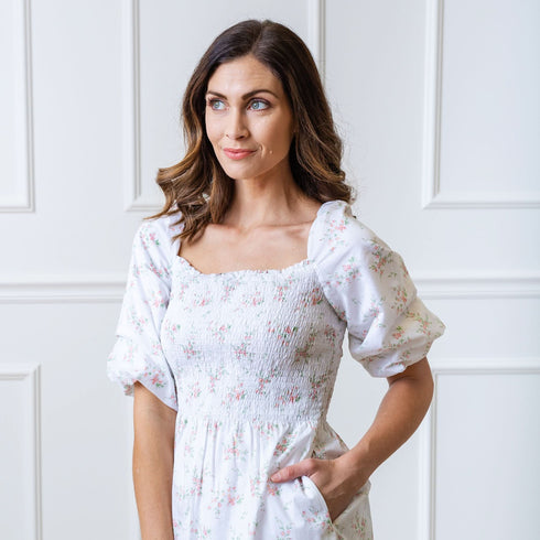 smocked-bubble-sleeve-organic-dress-1 Sophia's Style-3