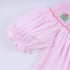 Pink christmas tree hand smocked dress