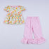 Sweet island character hand smocked ruffle pants set