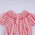 Red christmas santa claus hand smocked plaid bubble