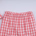 Red christmas santa claus hand smocked plaid ruffle pants set