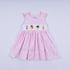 Pink princess hand smocked plaid dress