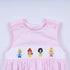 Pink princess hand smocked plaid bubble