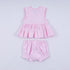 Pink princess hand smocked plaid bloomer set