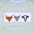 Sage cow hand smocked bubble