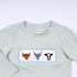 Sage cow hand smocked gingham pants set