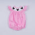 Pink character hand smocked dot ruffle bubble