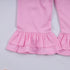 Pink character hand smocked dot ruffle pants set