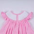Pink character hand smocked dot ruffle pants set