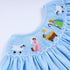 Blue nativity hand smocked bloomer set