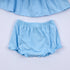 Blue nativity hand smocked bloomer set