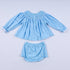 Blue nativity hand smocked bloomer set
