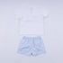 Blue character hand smocked gingham shorts set