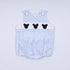 Blue character hand smocked gingham bubble