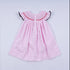 Red character hand smocked plaid ruffle dress