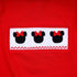 Red character hand smocked dress