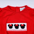 Red character hand smocked bubble