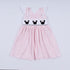 Pink character hand smocked gingham ruffle dress