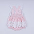 Pink character hand smocked gingham ruffle bubble