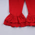 Red gingerbread hand smocked ruffle pants set