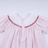 Red gingerbread hand smocked ruffle pants set