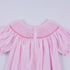 Pink christmas tree hand smocked ruffle romper