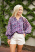 haddie-long-sleeve-blouse-passion-punch Buddy Love - Sophia's Style-Haddie Long Sleeve Blouse - Passion Punch-Passion Punch-XS-1