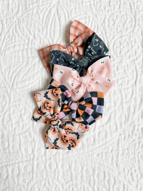 pink-orange-rust-gingham-pinwheel-bow Boosh Baby - Sophia's Style-2