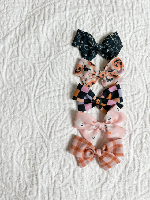 pink-orange-rust-gingham-pinwheel-bow Boosh Baby - Sophia's Style-3