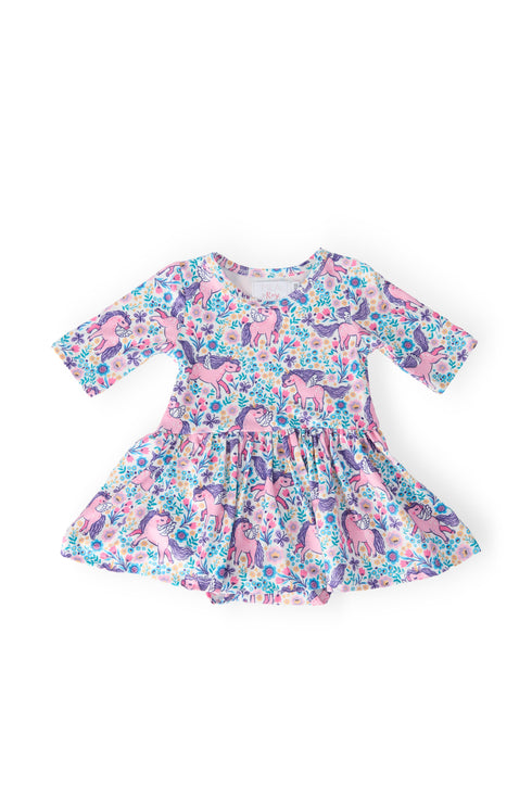 head-in-the-clouds-3-4-sleeve-twirl-bodysuit Mila & Rose - Sophia's StyleTwirl Bodysuit - 3/4 Sleeve-1