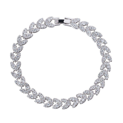 heart-cz-tennis-bracelet-with-white-diamond-cubic-zirconia-Sophia's StyleBracelets-1