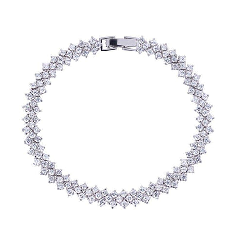 heart-cubic-zirconia-tennis-bracelet-with-round-cut-white-diamond-cubic-zirconia-Sophia's StyleBracelets-1