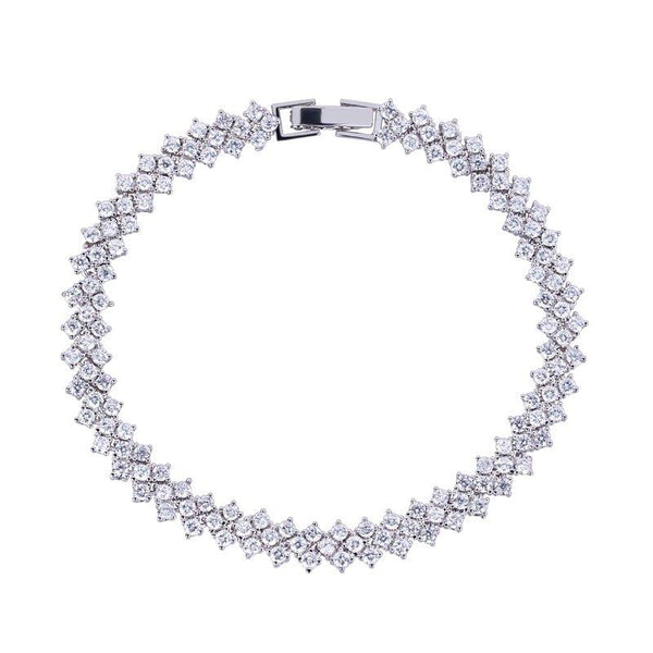 heart-cubic-zirconia-tennis-bracelet-with-round-cut-white-diamond-cubic-zirconia-Sophia's StyleBracelets-1