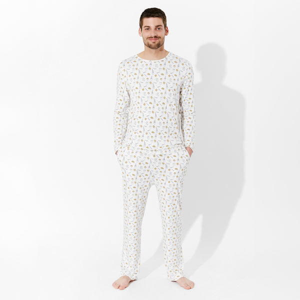milk-cookies-bamboo-mens-pajama-set-bellabu-bear - Sophia's Style The "Easy Two-Piecey"-1
