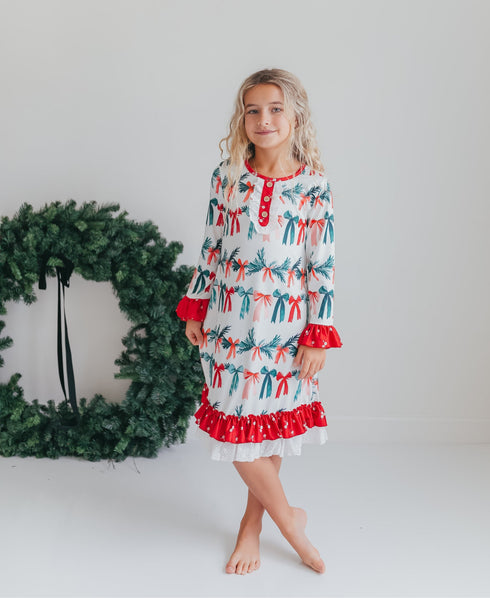 Holly Bow Lounge Gown