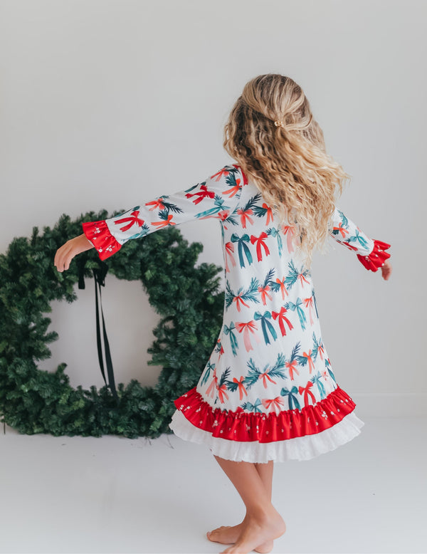 Holly Bow Lounge Gown