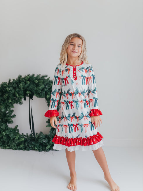 Holly Bow Lounge Gown