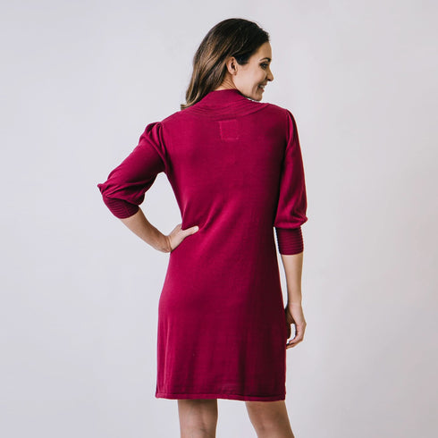 mock-neck-puff-sleeve-sweater-dress-1 Sophia's Style-3