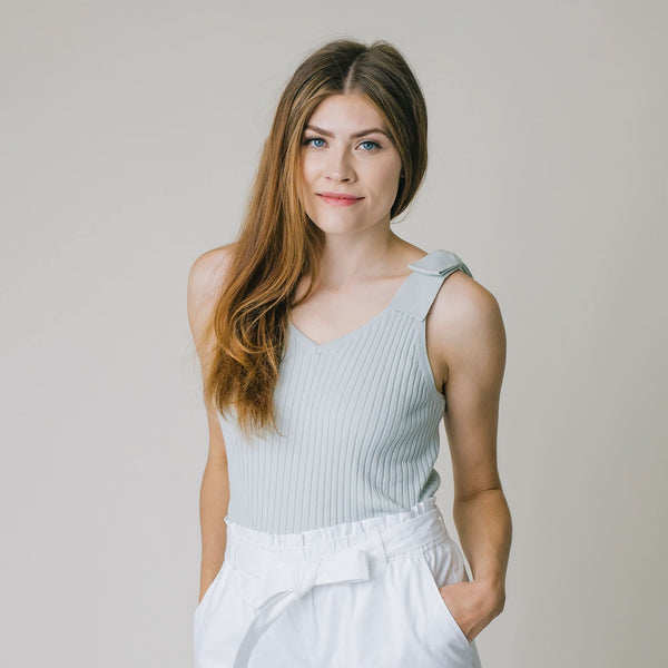 v-neck-rib-knit-tank-with-bow-2 Sophia's StyleSweaters-1