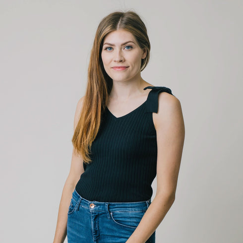 v-neck-rib-knit-tank-with-bow-1 Sophia's StyleSweaters-1